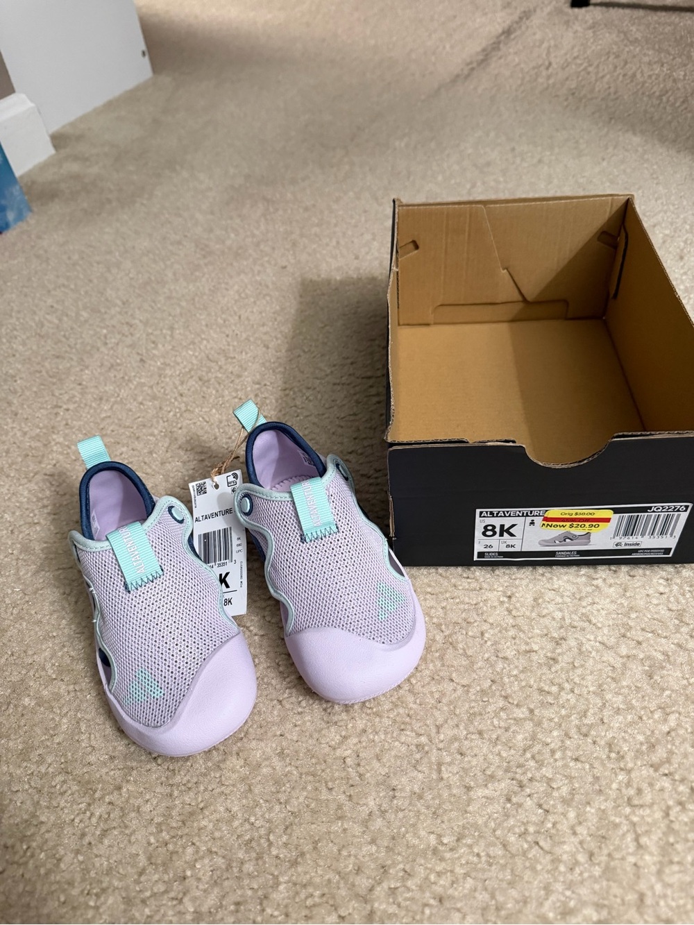Adidas Kids Water-Ready Slip-On Shoes - Lavender/Mint